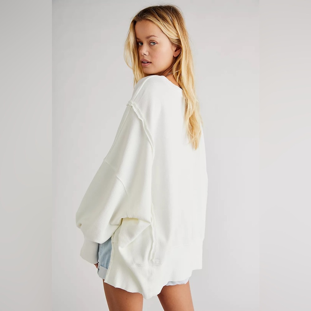 We The Free Oversized Cream Pullover Sweatshirt - Picture 2 of 7